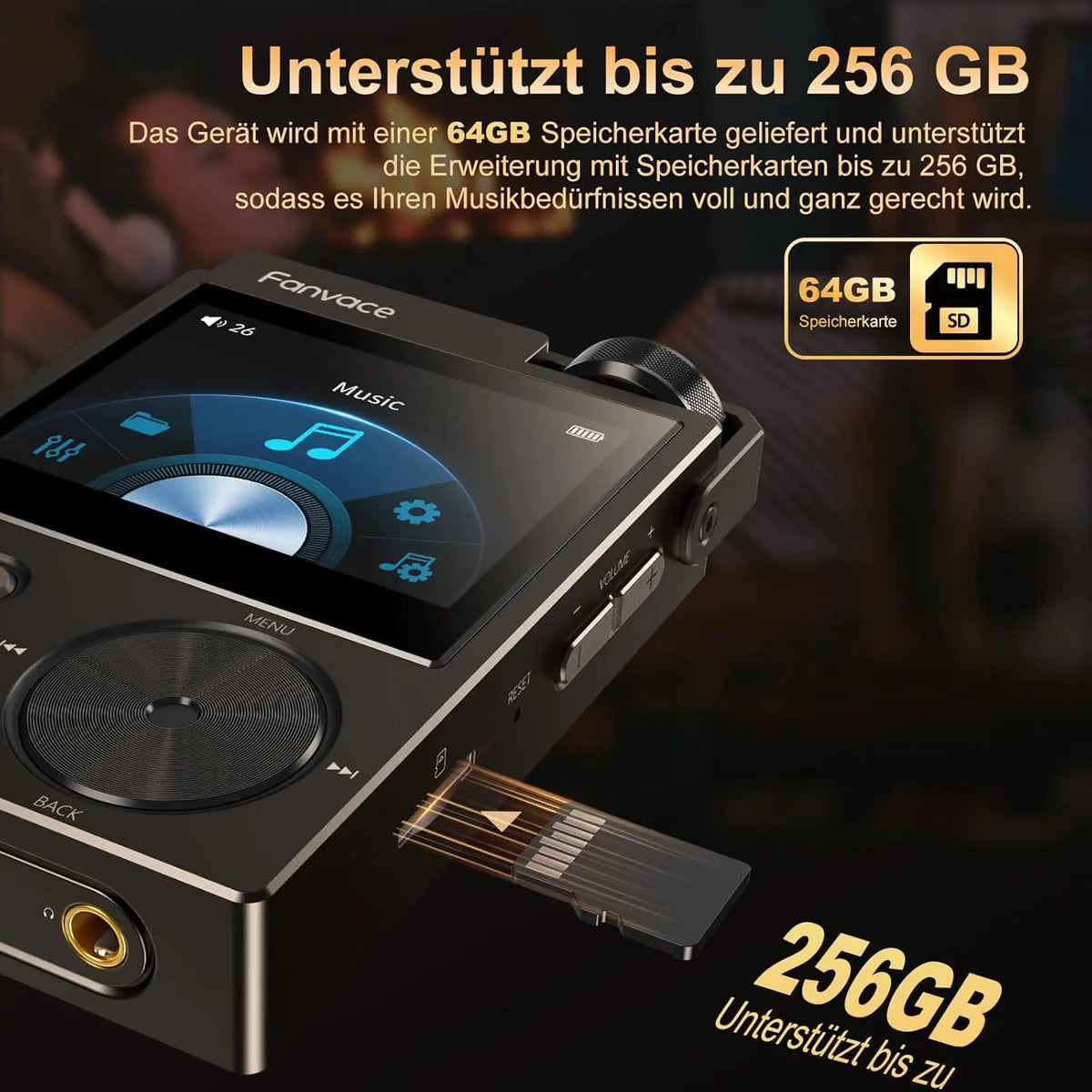 Portable HiFi MP3 Player Lossless DSD Digital Audio Music Player High Resolution 192KHz24Bit Portable DAC FLAC Audio Player 64G