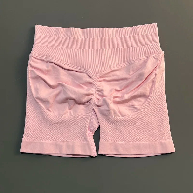 HISTELLO Gym Shorts Women Sports Shorts Scrunch Booty Fitness Biker Short Workout Yoga Leggings Running Gym Seamless Leggings