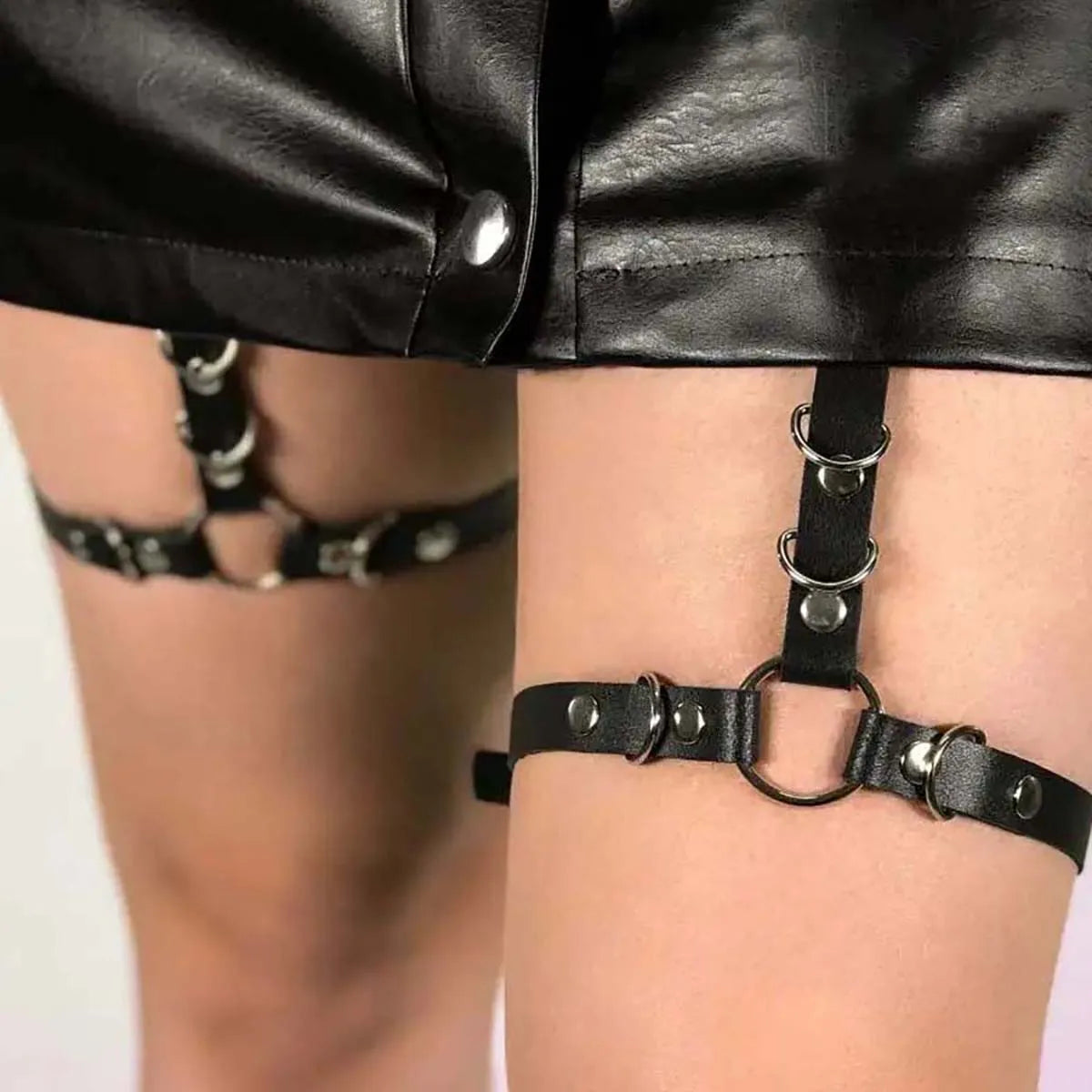 Punk Leder Sexy Hosenträger Oberschenkel Harness Gürtel Body Bondage Frauen Dessous Mode Bein Strumpfband Strümpfe Weibliche Kleidung