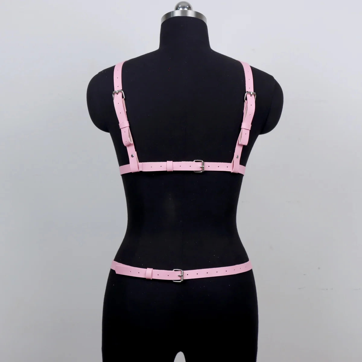 Leather Body Harness Belt, Pentagram Body Cage Harness Punk Grunge Kawaii Rave Pastel Pink,PU Leather Outfit Costume
