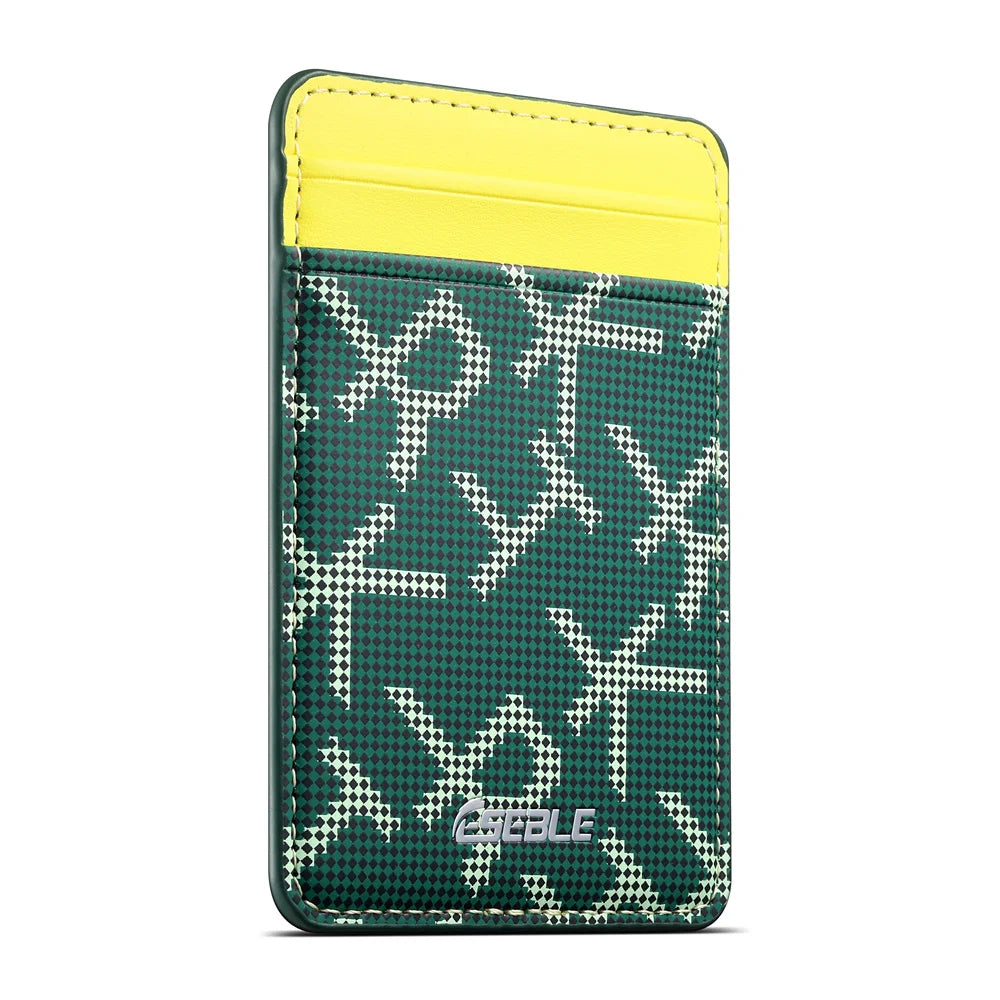 For Magsafe Leather Wallet Letter Texture Cellphone Card Holder For IPhone 18 17 16 15 14 13 Pro Max Plus Magnetic Card Holder