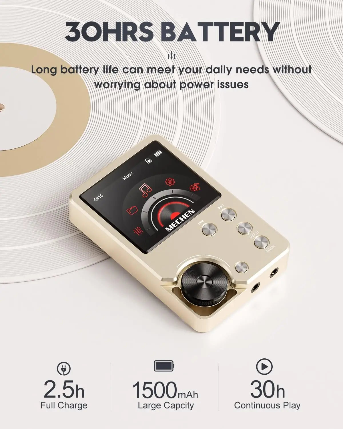 MP3 Player, Lossless DSD High Definition Portable Hi-Fi Digital Audio Music Player with 64GB Memory Card, Supports Up to 256GB