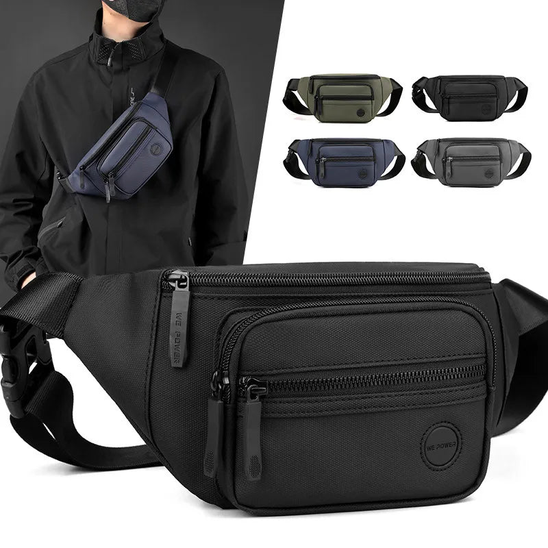 Men Waist Belt Bag Fanny Pack Multi-pocket Motorcycle Rider Outdoor Sports Climb Casual Nylon Male Sling Chest Bum Hip Bags