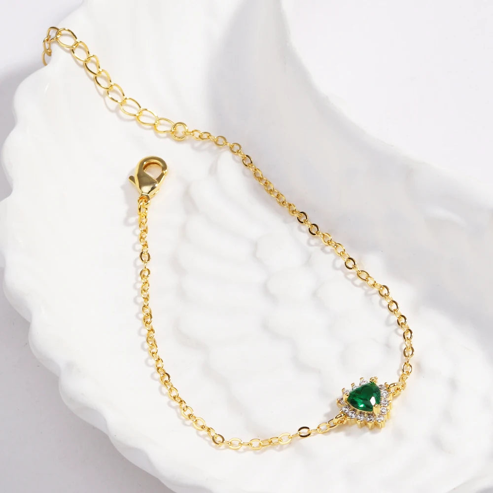 Mix Style Green Micro-inlaid Zircon Tennis Bracelet for Women ew Men Bracelet Homme Jewelry