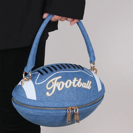 Football-shaped Messenger Bag Creative Niche Interesting Fashionable Versatile Suitable Commit Party Can Single-shoulder Handbag