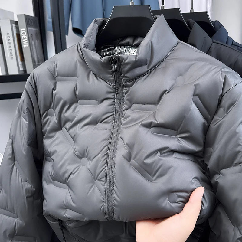 Men's New Thicken down Coat Zipper Winter Keep Warm White Duck down Fill Jacket Fashion Leisure High Quality Men's Clothing Tops