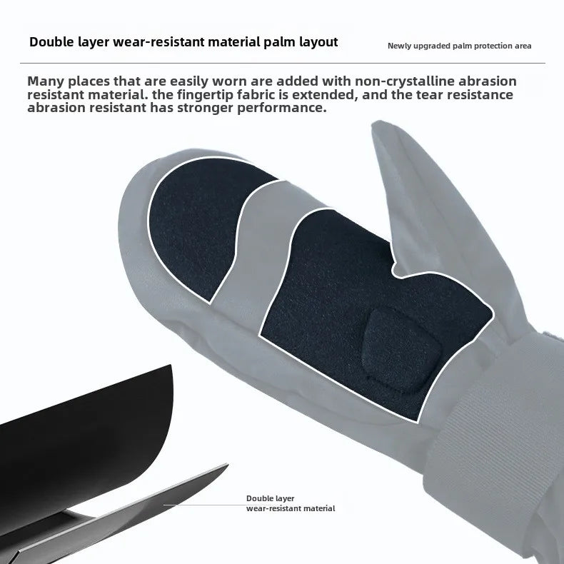 New Skiing Ridng Outdoor Warm Gloves Built-in Wrist Guards EVA Shock Absorbing Snowboard Warm Waterproof Wrist Guards Ski Gloves