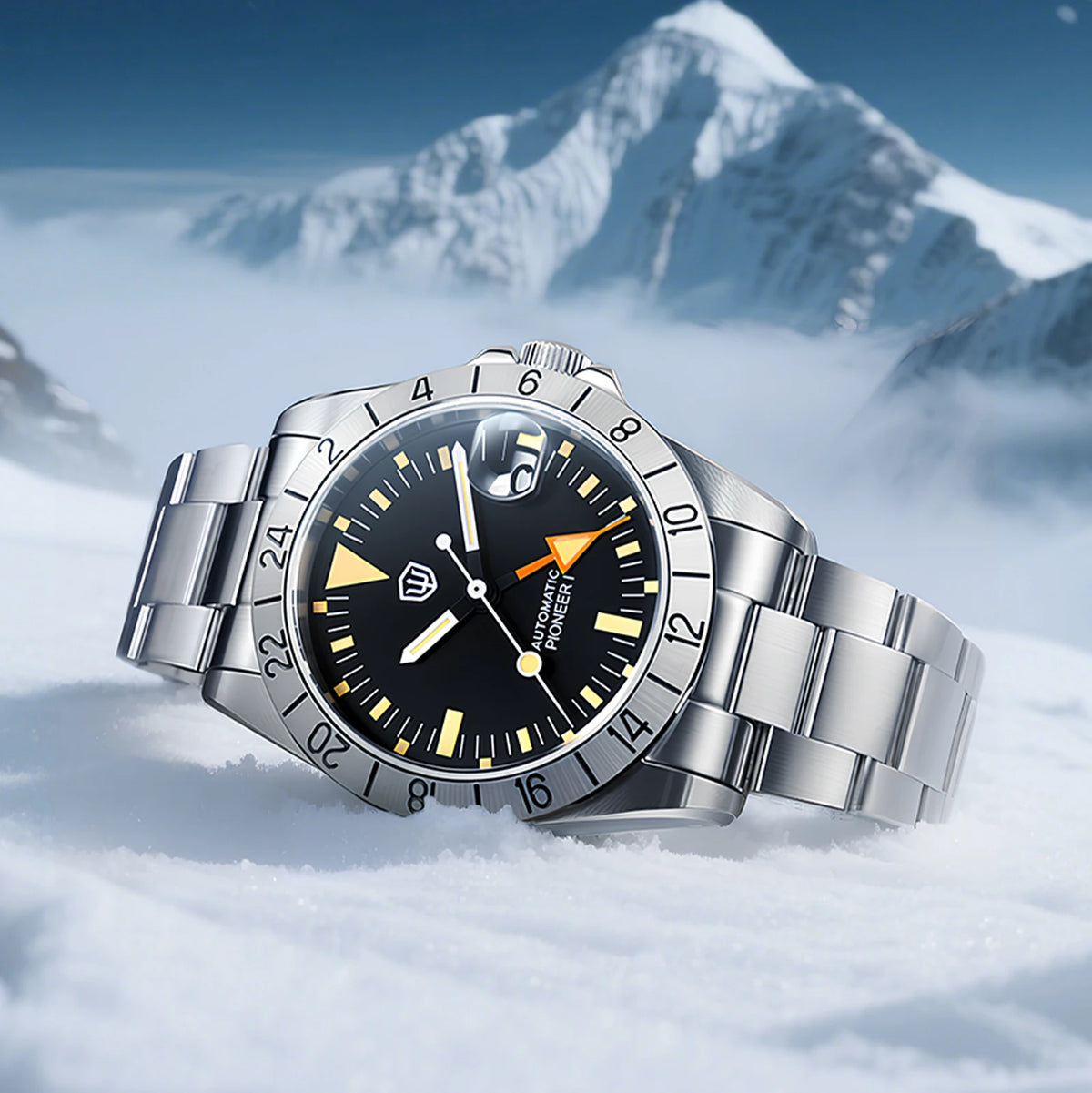 Watchdives WD16570 V2 Pioneer Watch NH34 Automatic Movement Sapphire Crystal 20Bar Waterproof Luminous 37mm GMT Watches