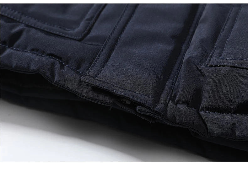 Herren-Winterparka, hochwertige, dicke Fleece-Innenjacke, bequem, warm, wattiert, mit Kapuze, lässiger Outdoor-Schneemantel aus winddichter Baumwolle