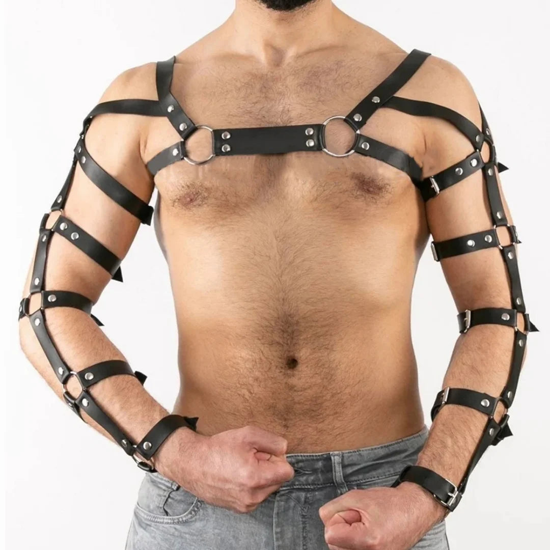 Punk Belt Black Leather Harness for Men Fashion Chest Belt Punk Nightclub Accessories Belt