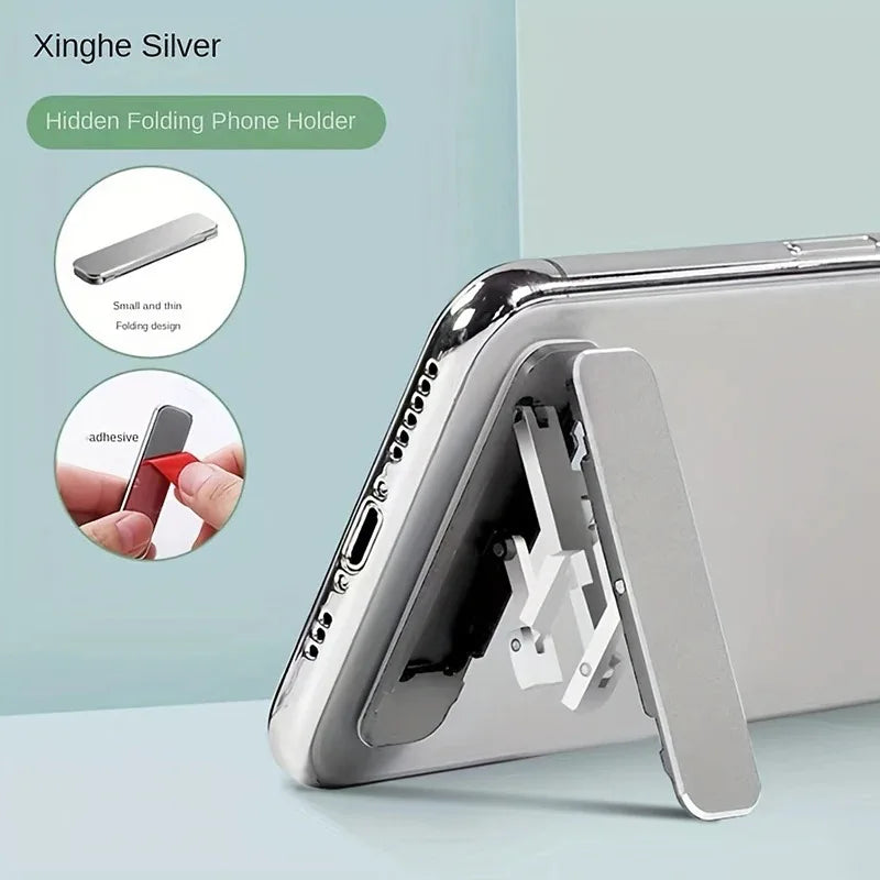 Mini Back Phone Stand Invisible Adhesive Bracket Kickstand Lightweight Portable Foldable Support