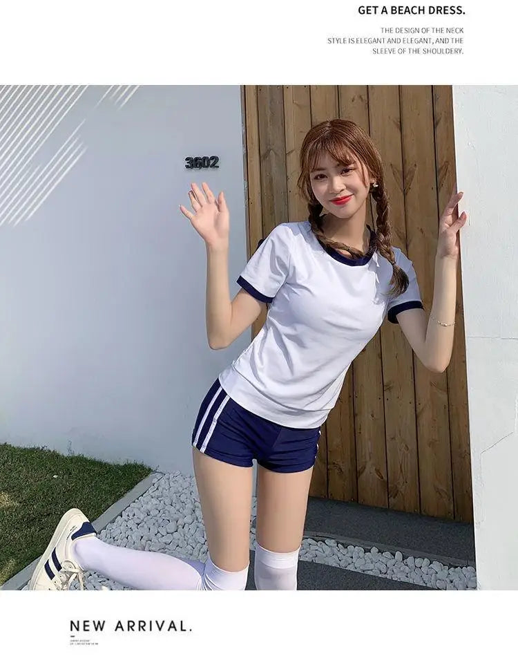 2026 New Student Gymnastics Clothing Sportswear Casual Home Sports Suit Shorts Women's Fitness Suit Morning Running Clothing Hot