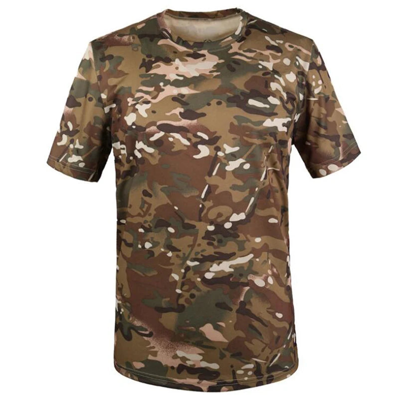 New Long Sleeve T shirts Men Outdoor Tactical Training Camouflage T-shirt Quick Dry Camo Tshirt Hunting Hiking Camping Tee Shirt