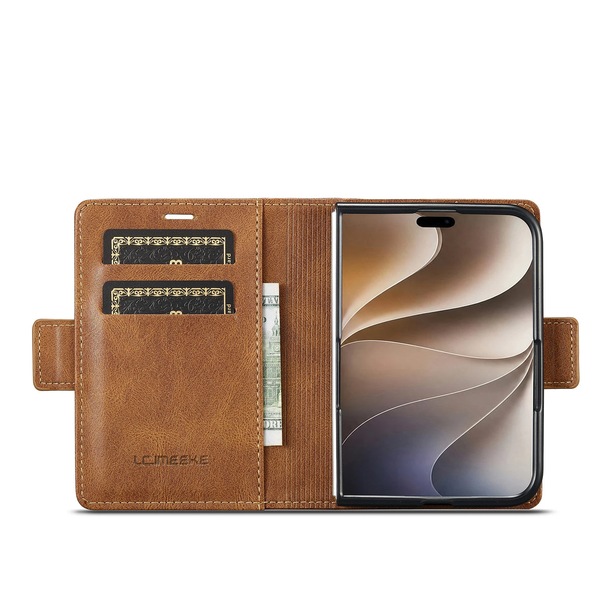 Business Leather Wallet Phone Case For Apple iPhone Duo RFID Blocking Credit Card Holder Hinge Protective Shockproof Full Cover