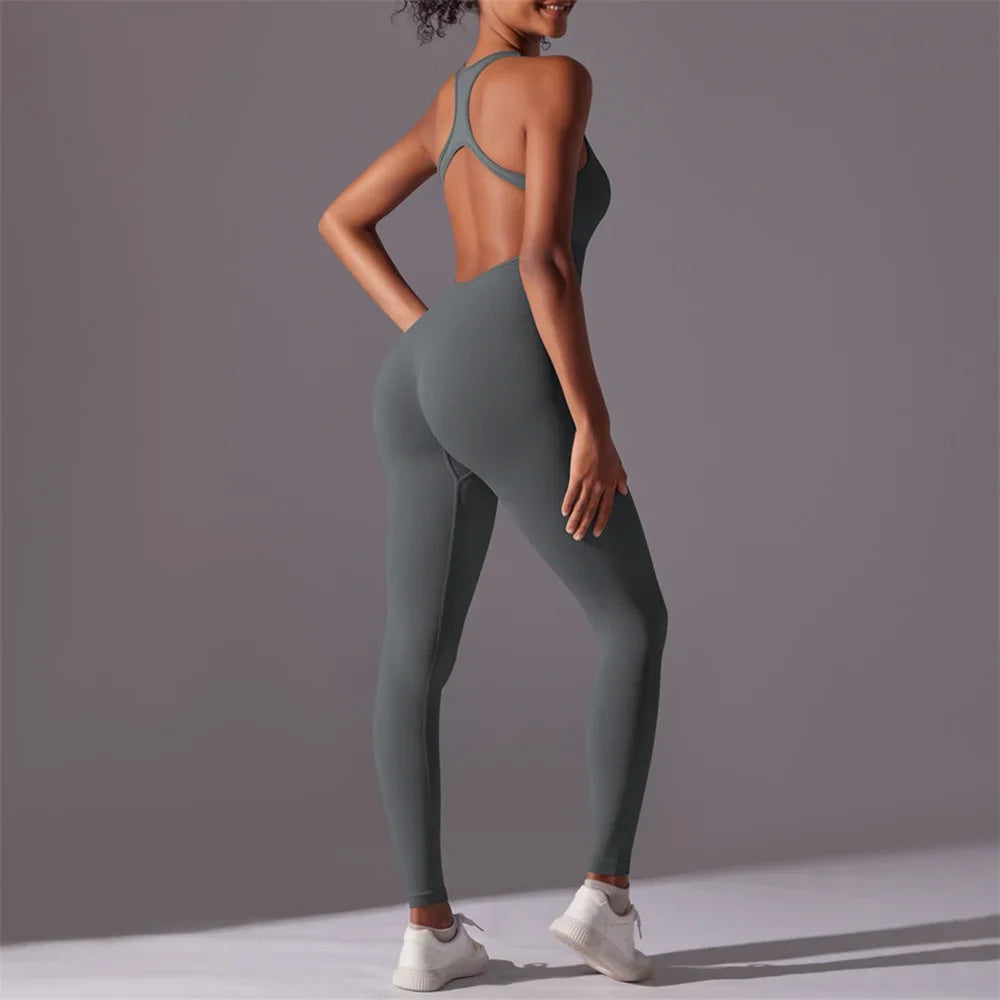 Women Training Yoga Set Sportswear Women Sports Jumpsuit Fitness Rompers Stretch Female Push Up Gym Workout Clothes Bodysuits