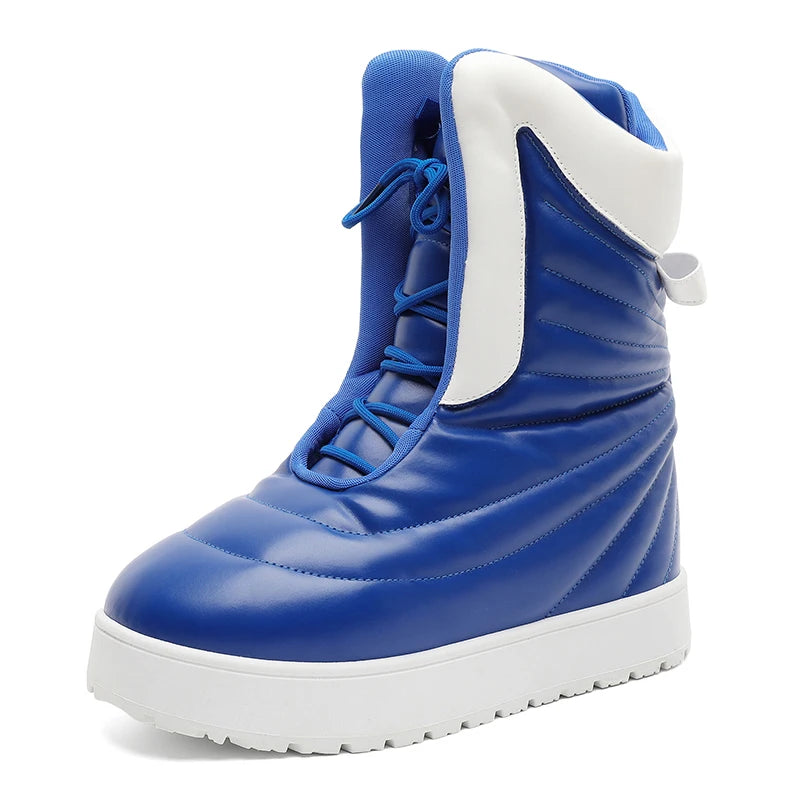 Men's Snow Boots Outdoor Cold proof Warm Men's Wrinkled Boots Soft Non slip Wear resistant Sole Fashion Thick Bottom Long Boots