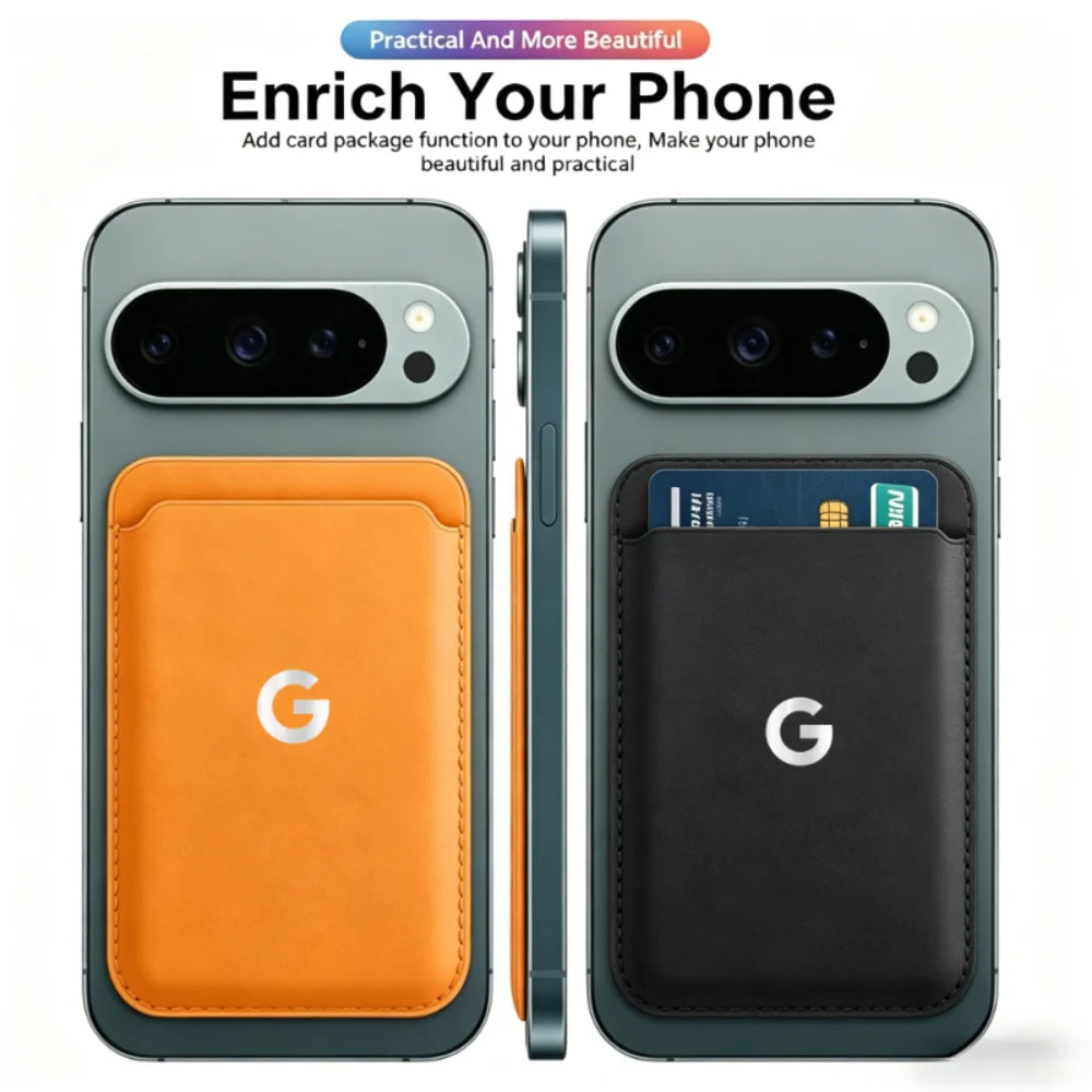 Original PU Leather Strong Magnetic Card Wallet Holder for Google Pixel 11 10A 8 7 Pro XL for Magsafe Slim Credit Card Slot Bag