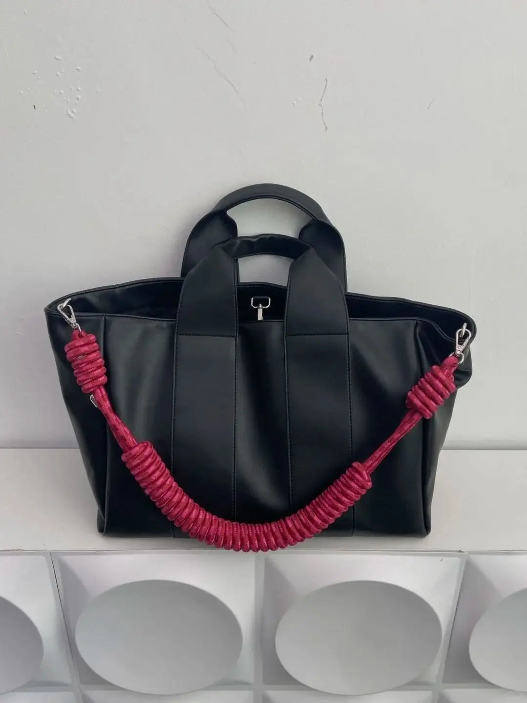 Tote Bag Women Braided Rope Shoulder Strap Nylon Fashion Simple Office Lady Shoulder Bag Handbag Euro-America Style