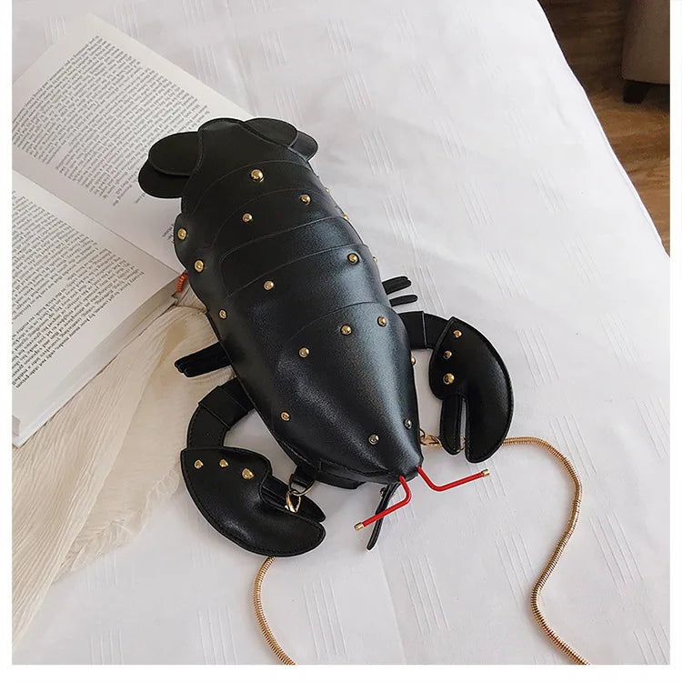 GWPPDMY Cute Lobster Style Crossbody Mini Bag Pu Leather Girl's Chain Purses and Handbags Women Shoulder Bag Clutch Bag