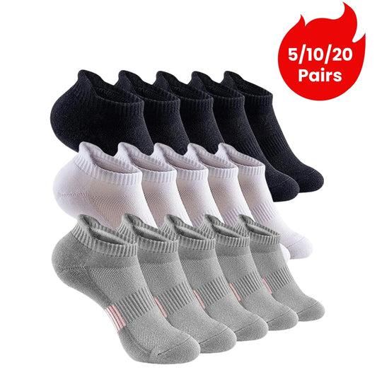 Unisex Athletic Ankle Socks – Heel Tab Design, Stay-in-Place Fit, Breathable Mesh, Ideal for Running