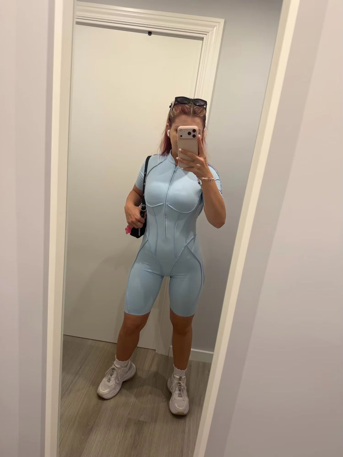 Women's Tracksuit Gym Workout Sports Clothes Outfit Zipper Jumpsuit Yoga Fitness Overalls Set Open Back Bodysuits Suit for Women