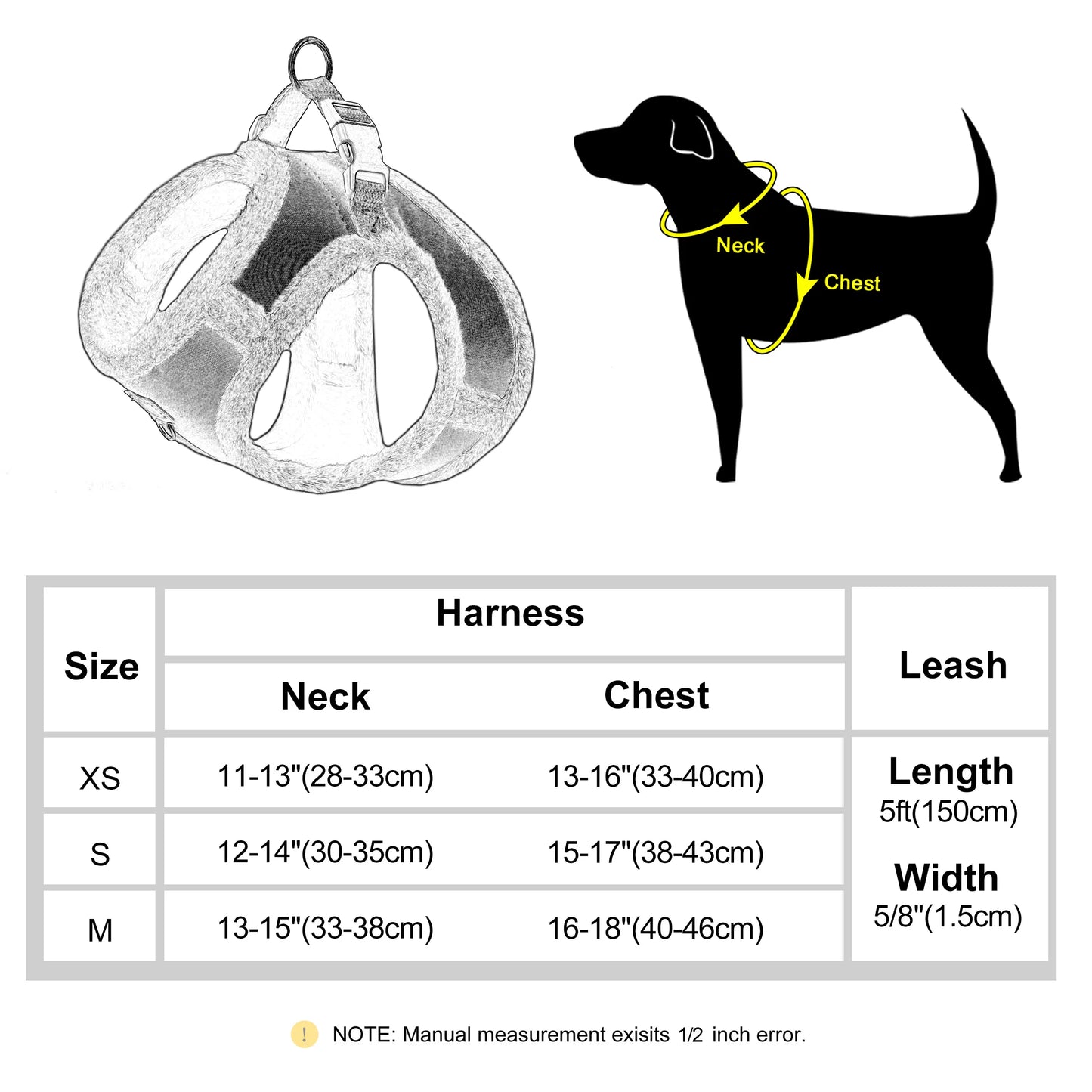 Super Warm Dog Harness and Leash Set Soft Fur Padded Dogs Vest Harness With Pet Walking Lead Chihuahua Puppy Small Medium Dogs
