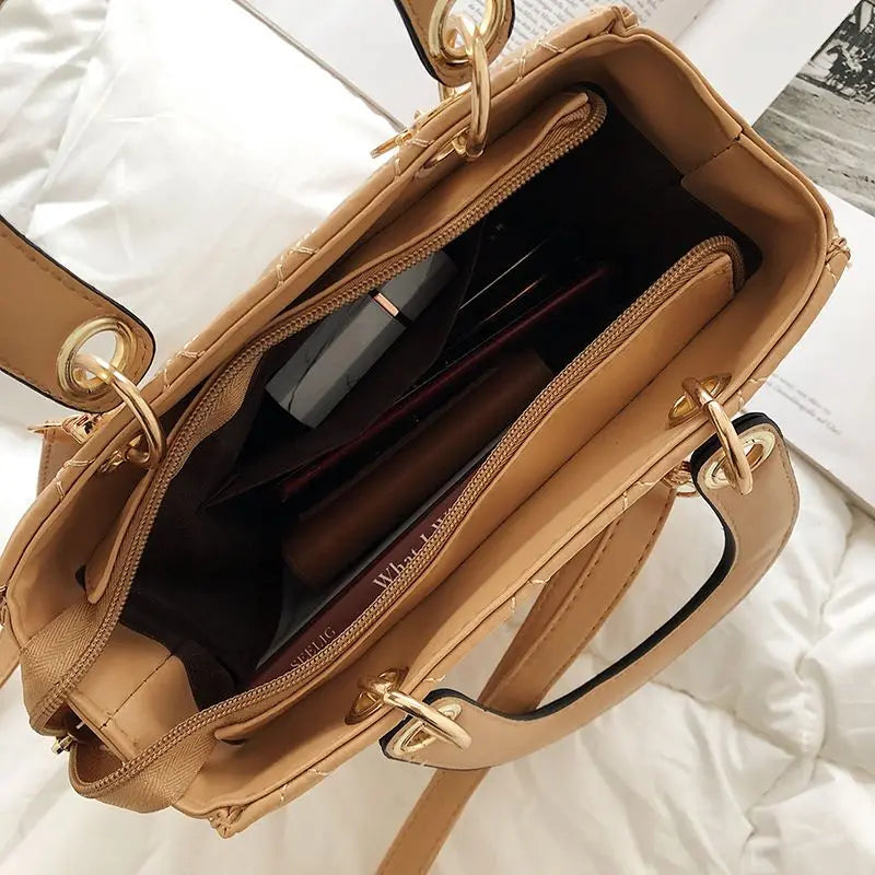 High Quality Leather HandBag Luxury Designer for Women New Trendy Large Capacity Crossbody Bag Female Diana Shoulder Bag