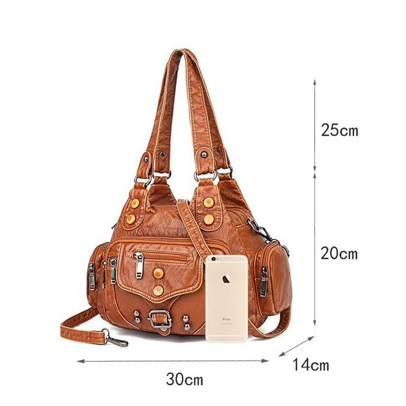 Luxury Designer Handbag Soft Leather Handbags Women Fashion Shoulder Messenger Bags For Women 2024 New Ladies Travel Tote Bag Sa