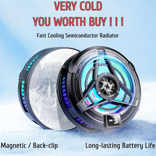 Magnetic Phones Cooler Back-Clip 2 in 1 Game Cooler Semiconductor Fast Phone Cooling Fan for IOS Android Phone
