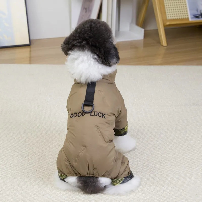Winter Puppy Jacket Dog Waterproof Coat Pet Clothing Chichuhua Costume Pug Bichon Bulldog Outdoor Dog Warm Clothes with Buckle