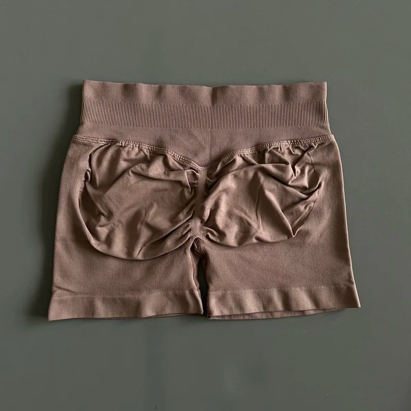 HISTELLO Gym Shorts Women Sports Shorts Scrunch Booty Fitness Biker Short Workout Yoga Leggings Running Gym Seamless Leggings