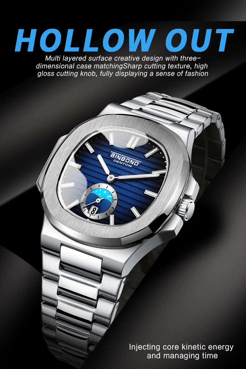 BINBOND New Casual Business Clock Men Luxury Quartz Watch Luminous Waterproof Date Fashion Quartz Wrist watches Relógio Homem