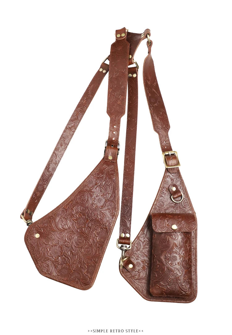Genuine Leather Anti-Theft Underarm Shoulder Bag Armpit Tactically Bag For Men Shoulder Holsters Storage Pack