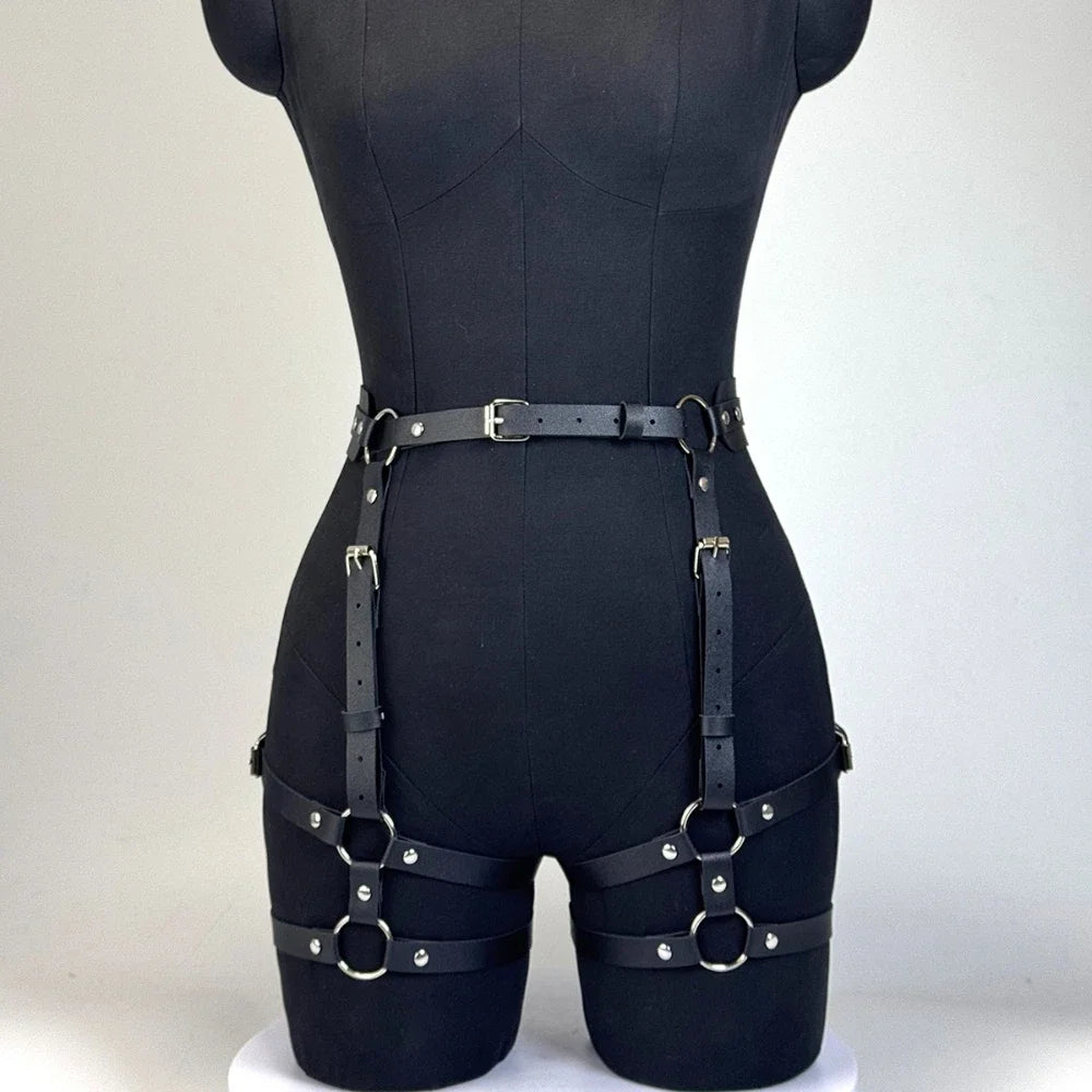 Fashion PU Leather Full Body Harness Belt Punk Street Style Belt Gothic Adjustable Retro Belt Exotic Clothing Accessories