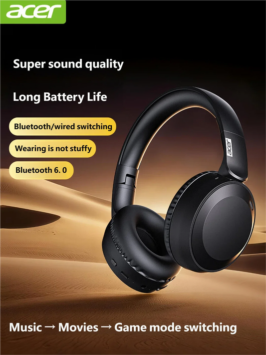 Acer OHR205 Wireless Headphones Bluetooth 6.0 Earphones Foldable Gaming Headset Sport Music Headphone 3.5mm Jack Original