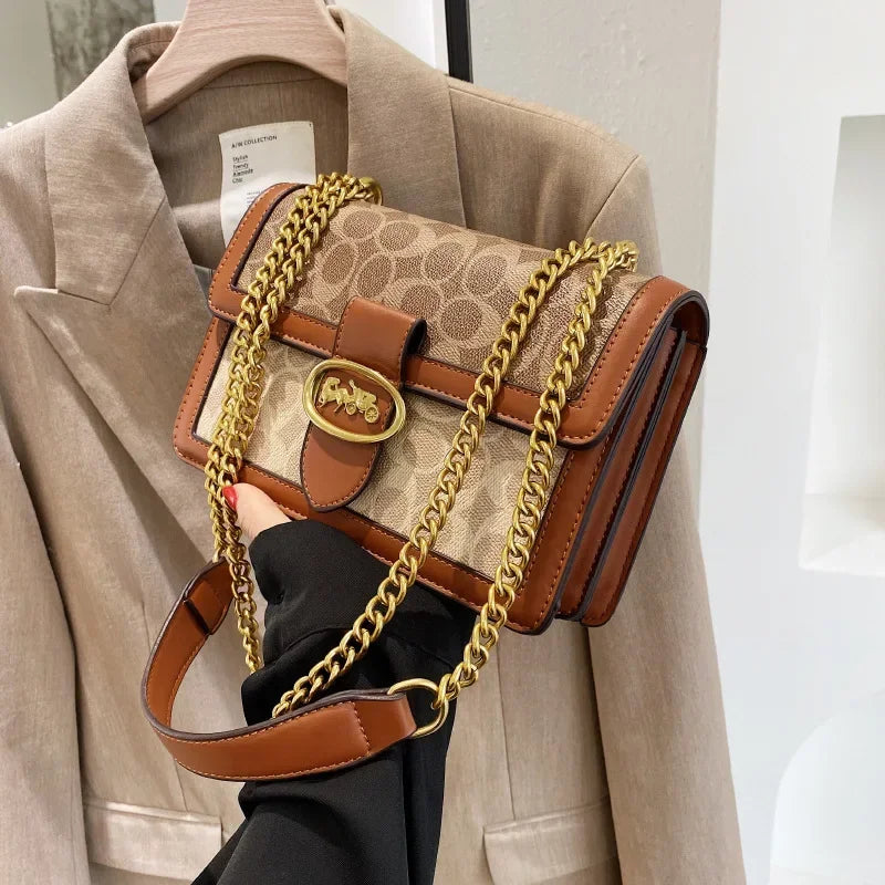 Hot Deal Women'S Shoulder Bag Handbags Luxury Fashion Retro Chain Bag Brand Instagram Versatile Crossbody Small Square Bag