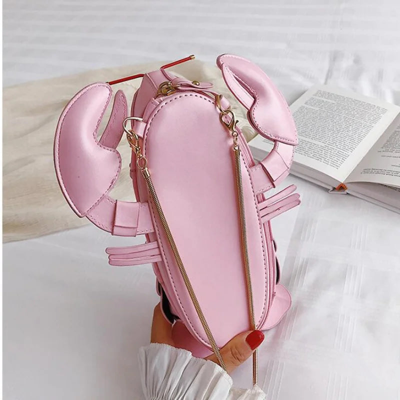 GWPPDMY Cute Lobster Style Crossbody Mini Bag Pu Leather Girl's Chain Purses and Handbags Women Shoulder Bag Clutch Bag