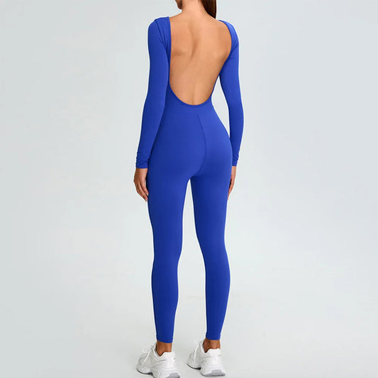 Fitness Rompers Women Gym Set Training Yoga Suit Sportswear Women Sports Jumpsuit Long Sleeved Stretch Push Up Workout Bodysuits