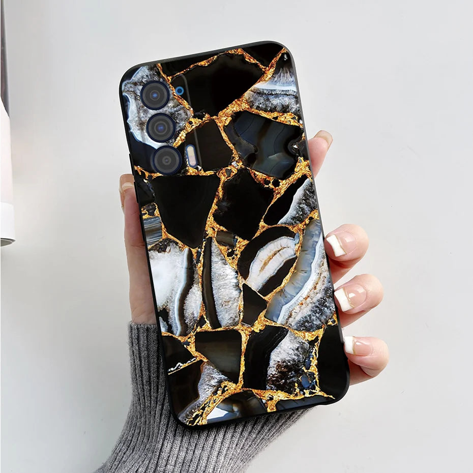 Silicon Case For Motorola Edge (2021) / Edge 5G UW (2021) Fashion Marble Pattern Soft TPU Phone Cases For Edge 2021 XT2141 Funda