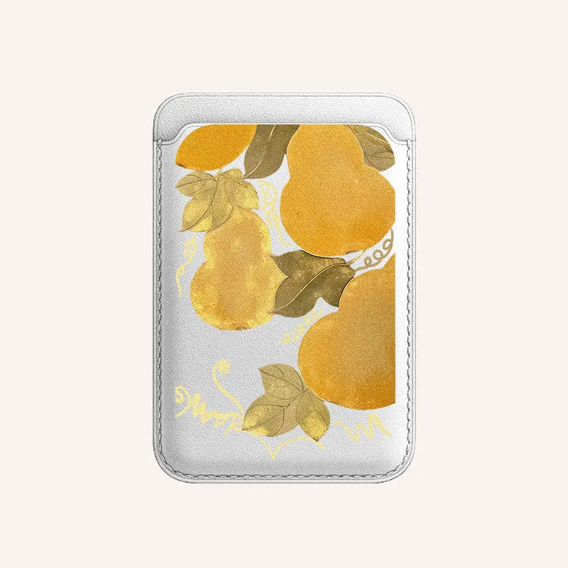 For MagSafe For iPhone 17 Pro Max Case For Samsung Galaxy S26 S25 FE Lucky Goldfish Painting Wallet Card Holder Magnetic Cover