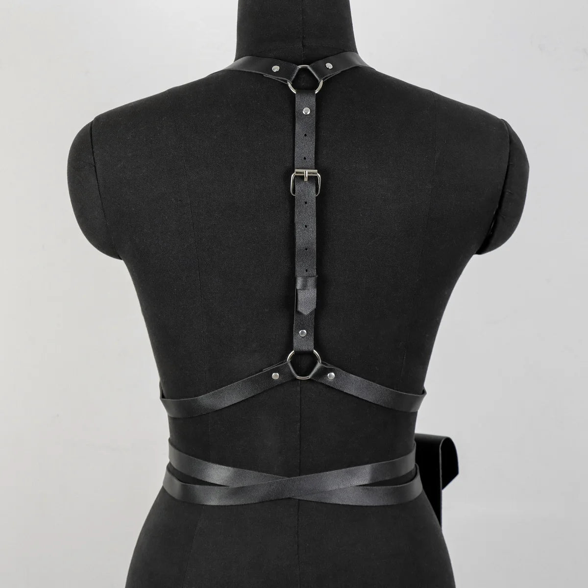 Women Faux Leather Set Steampunk Chest Harness Belt + Thigh Holster Medieval Pirate Cosplay Costume Accessories Halloween