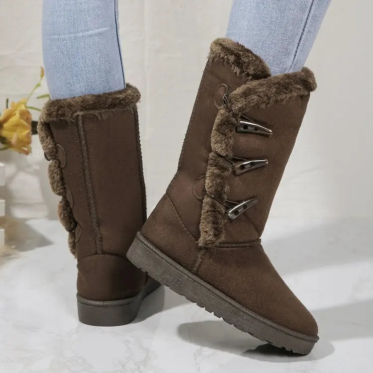 Classic Plush Snow Boots and Calf Women's Boots Wool Women's Boots Warm Winter Shoes 2024 Winter New Women's Shoes D84