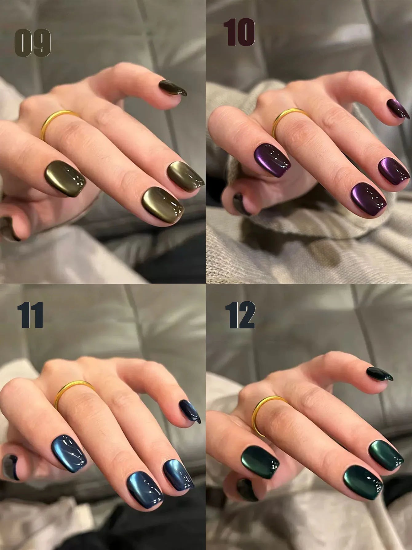 12ML 1-21pcs Autumn Nails Toe Selling Whitening Glass Bead Cat Eye Gel Nail Polish Black Nails Nail Art Grey Cat Eye Nail Glue