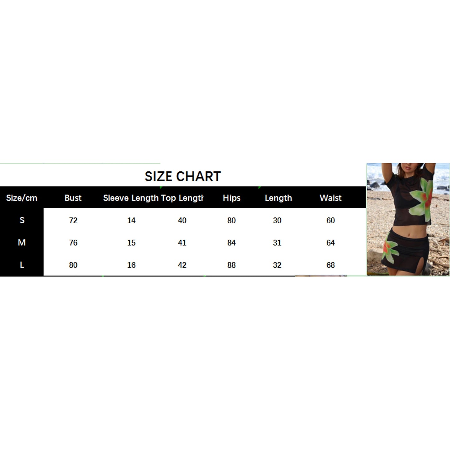 Damen Y2K 2-teiliges Traf-Sommer-Outfit-Set mit Blumendruck, durchsichtiges Netz, kurzärmeliges T-Shirt und Minirock, Streetwear