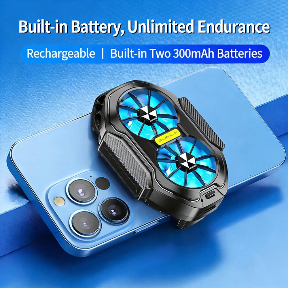 Wireless Phone Back Clip Cooler 600mAh Rechargeable Battery Dual Silent Cooling Fan Portable Gaming Radiator Universal