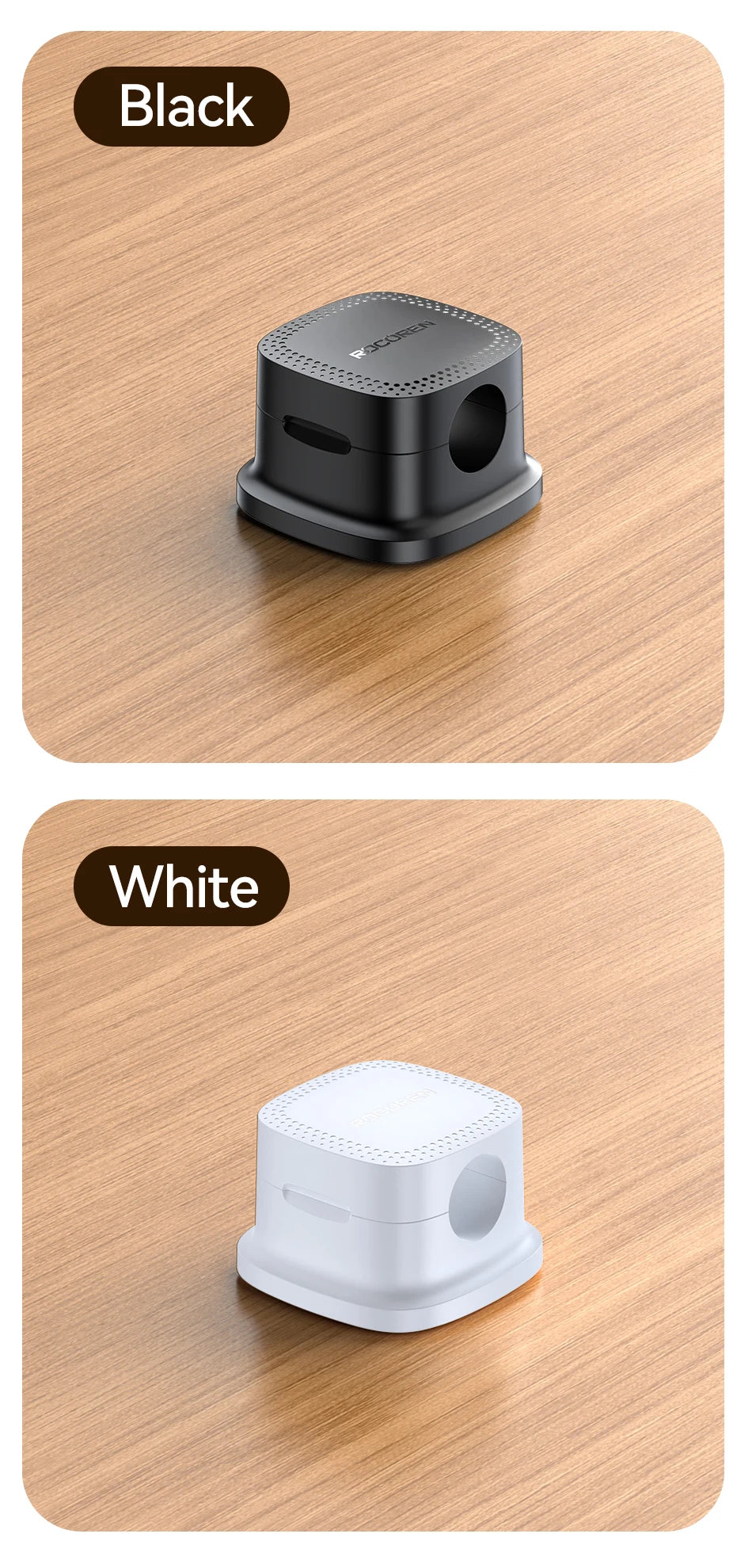 Rocoren Magnetic Cable Sorting Desktop Self Adhesive Cable Clamp Adjustable Cable Management Clamp for Earphone Cable Data Cable