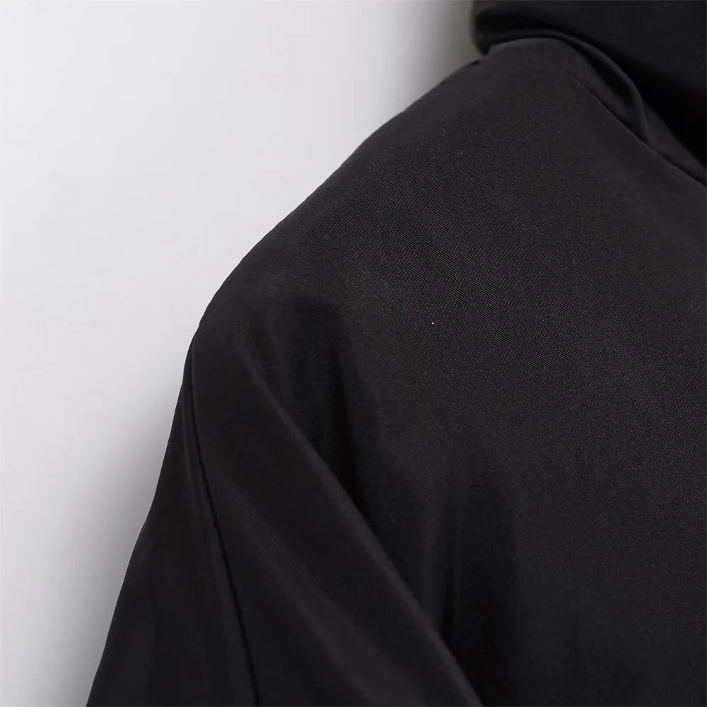 Autumn new women's clothing European and American style stand up collar zipper splicing short cotton jacket
