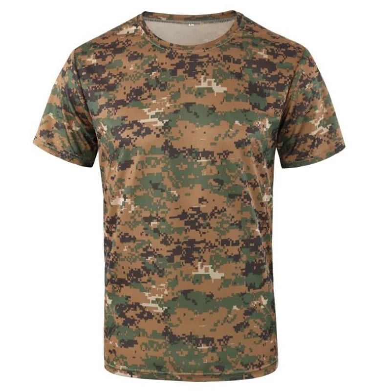 New Long Sleeve T shirts Men Outdoor Tactical Training Camouflage T-shirt Quick Dry Camo Tshirt Hunting Hiking Camping Tee Shirt