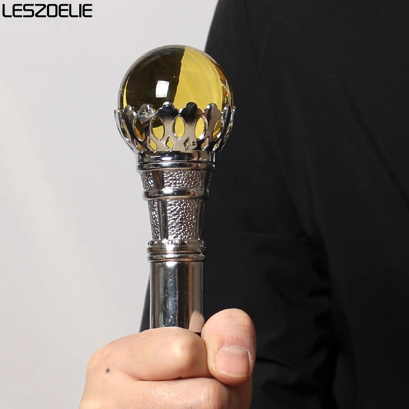 10 Colors 95cm Bright Silver Crown Crystal Ball Walking Stick Men Fashion Walking Cane Women Party Decorative Walking Stick
