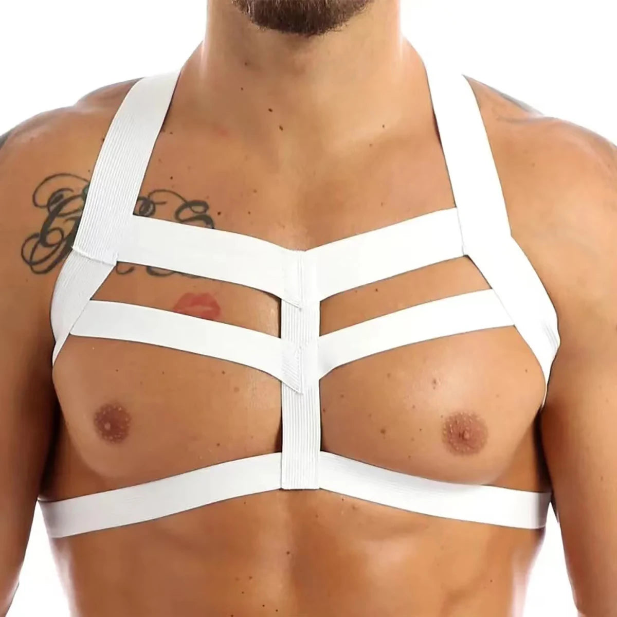 PU Leather Chest Harness for Men, Adjustable Suspenders, Bondage Body Harness, Gothic Clothing Accessories, Fashion